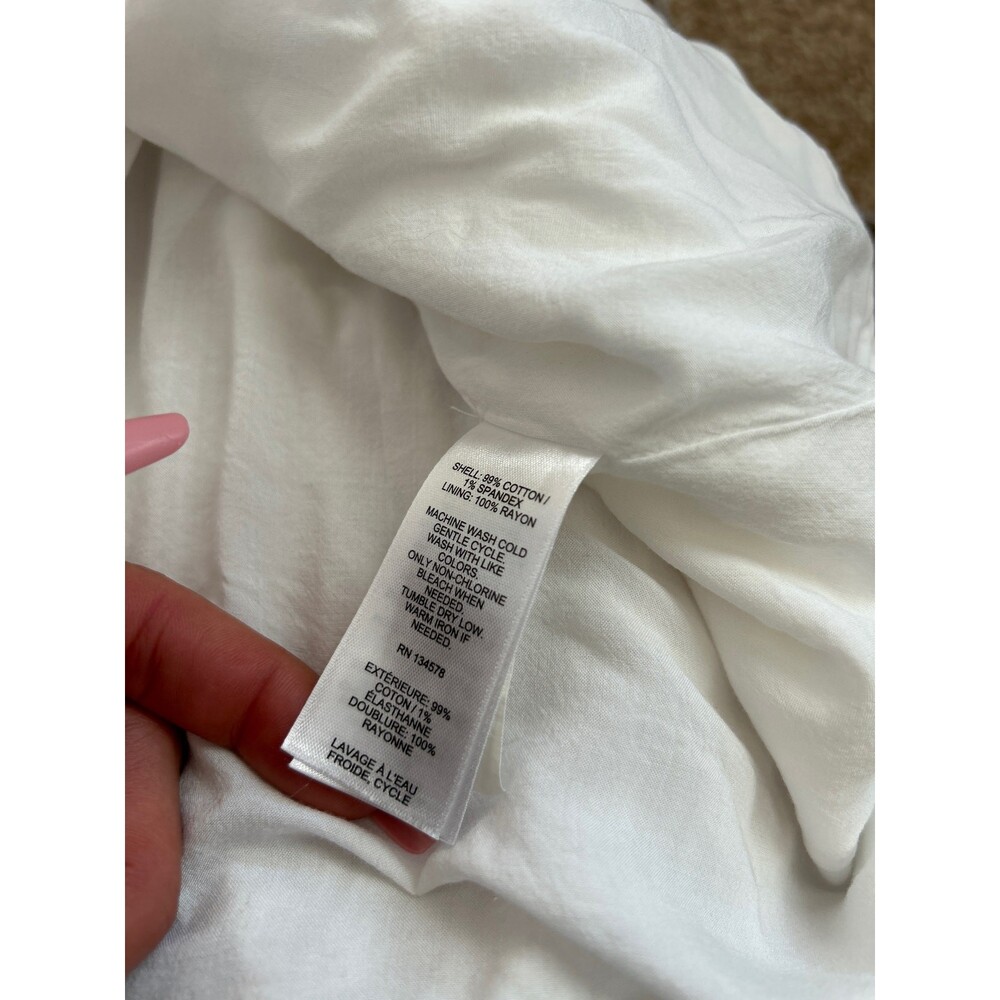 Vineyard Vines Smocked Sleeveless Lined Cotton Dress V-neck Pom-Pom Trim Size S - Picture 7 of 9